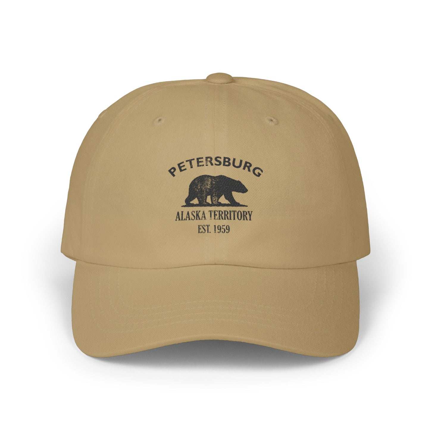 Petersburg Alaska Vintage Retro Embroidered Cotton Cap - Black Logo