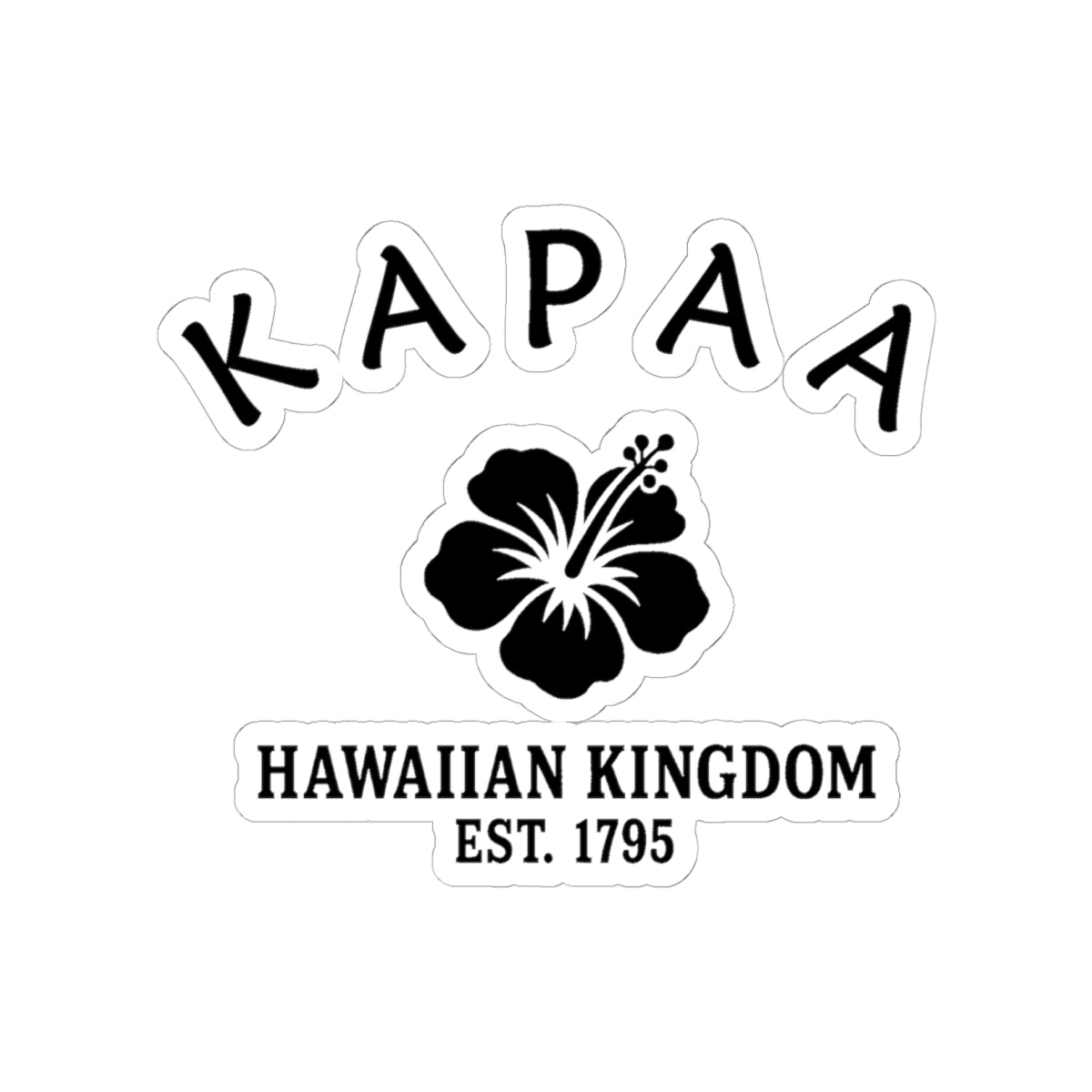 Kapaa Hawaii Vintage Retro Vinyl Sticker - Black Logo