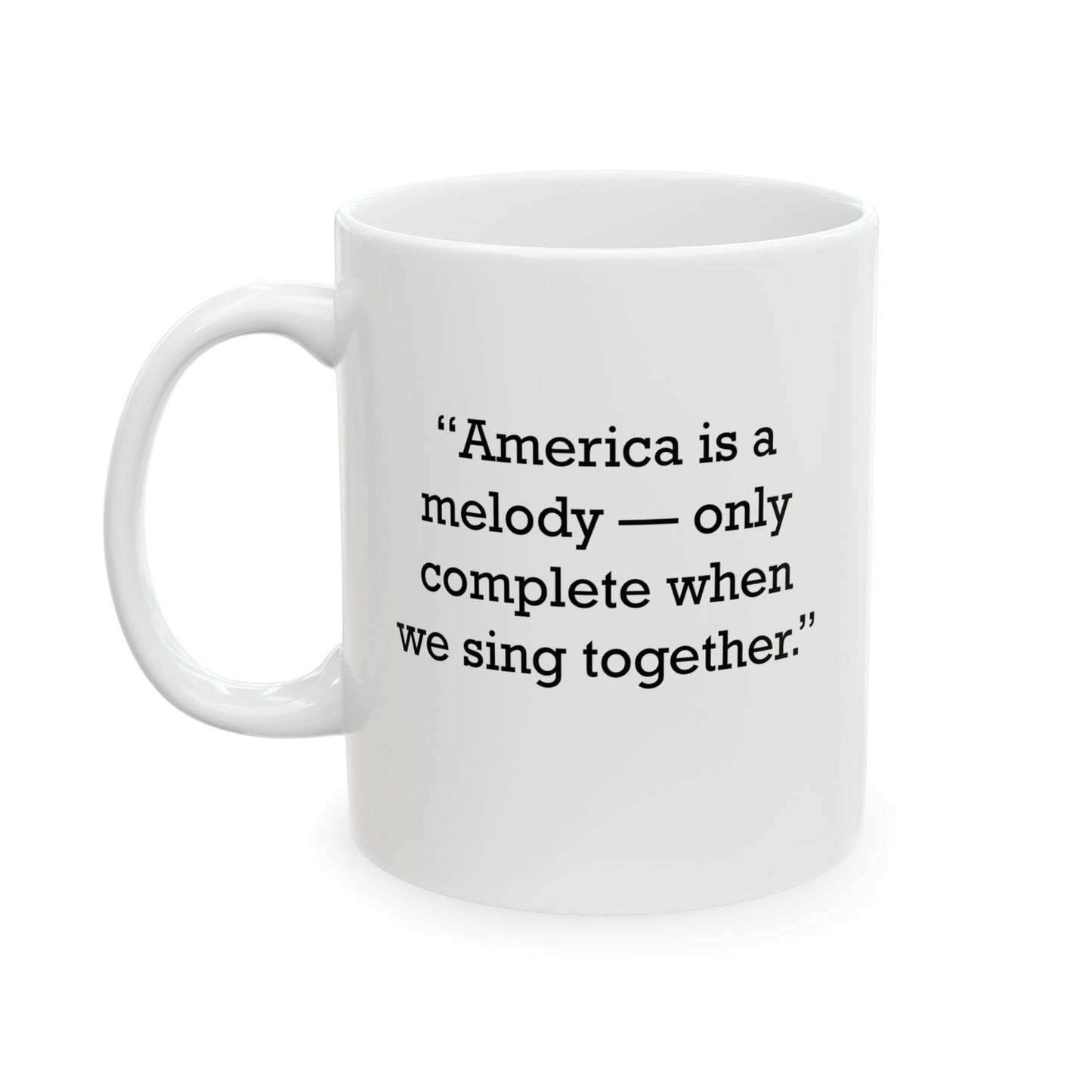 Quote 33 America Is A Vintage Retro Ceramic Mug - Black Logo