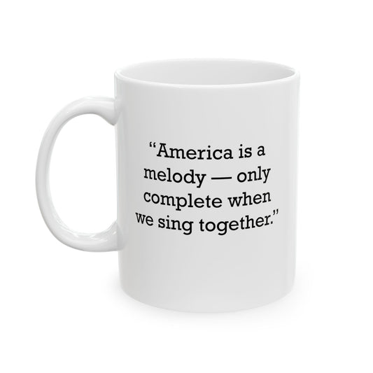 Quote 33 America Is A Vintage Retro Ceramic Mug - Black Logo