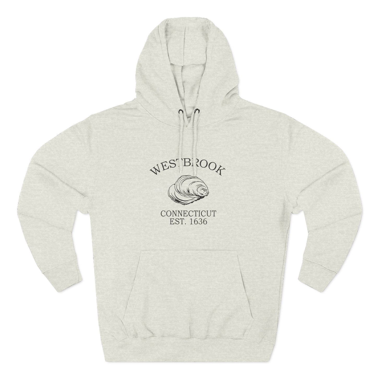 Westbrook Connecticut Vintage Retro Unisex Heavy Cotton Hoodie - Black Logo