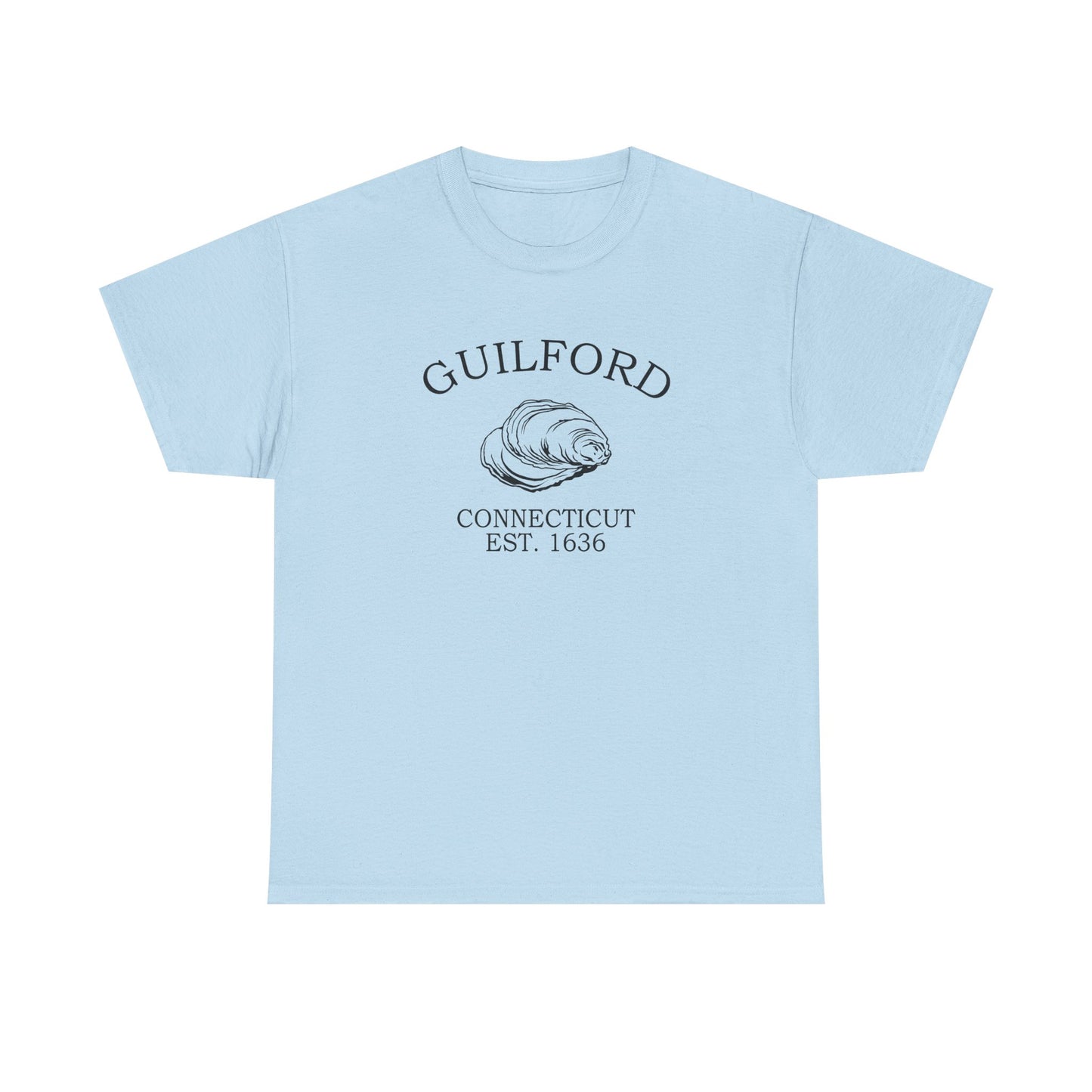 Guilford Connecticut Vintage Retro Unisex Heavy Cotton Tee - Black Logo
