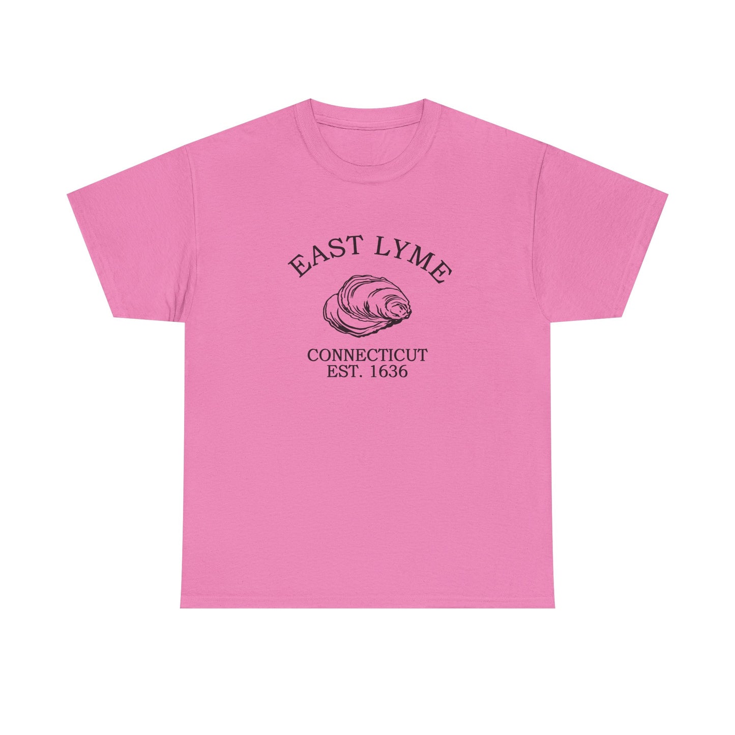 East Lyme Connecticut Vintage Retro Unisex Heavy Cotton Tee - Black Logo