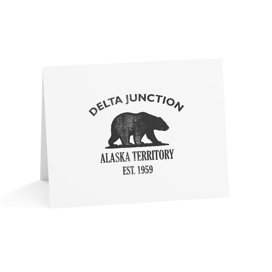 Delta Junction Alaska Vintage Retro Thank You Card Set - Black Logo