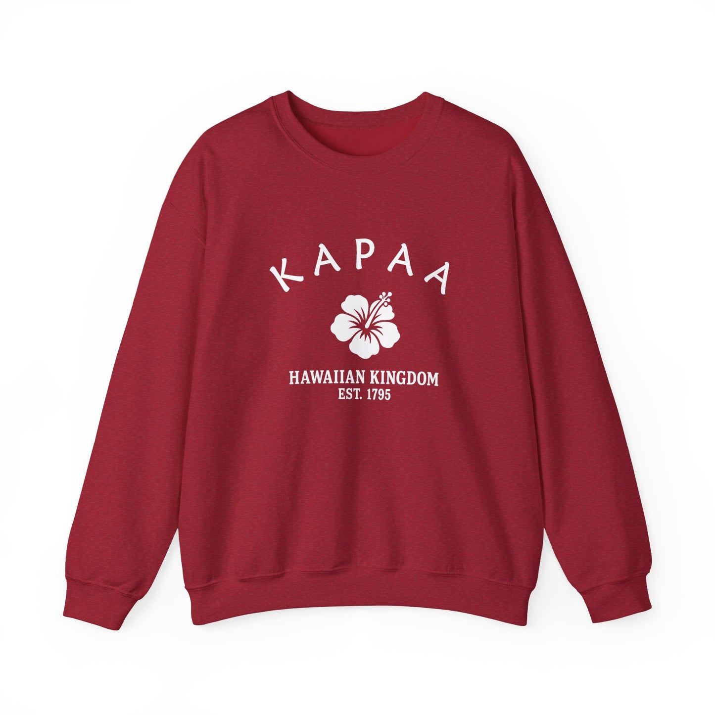 Kapaa Hawaii Vintage Retro Unisex Heavy Crewneck Sweatshirt - White Logo