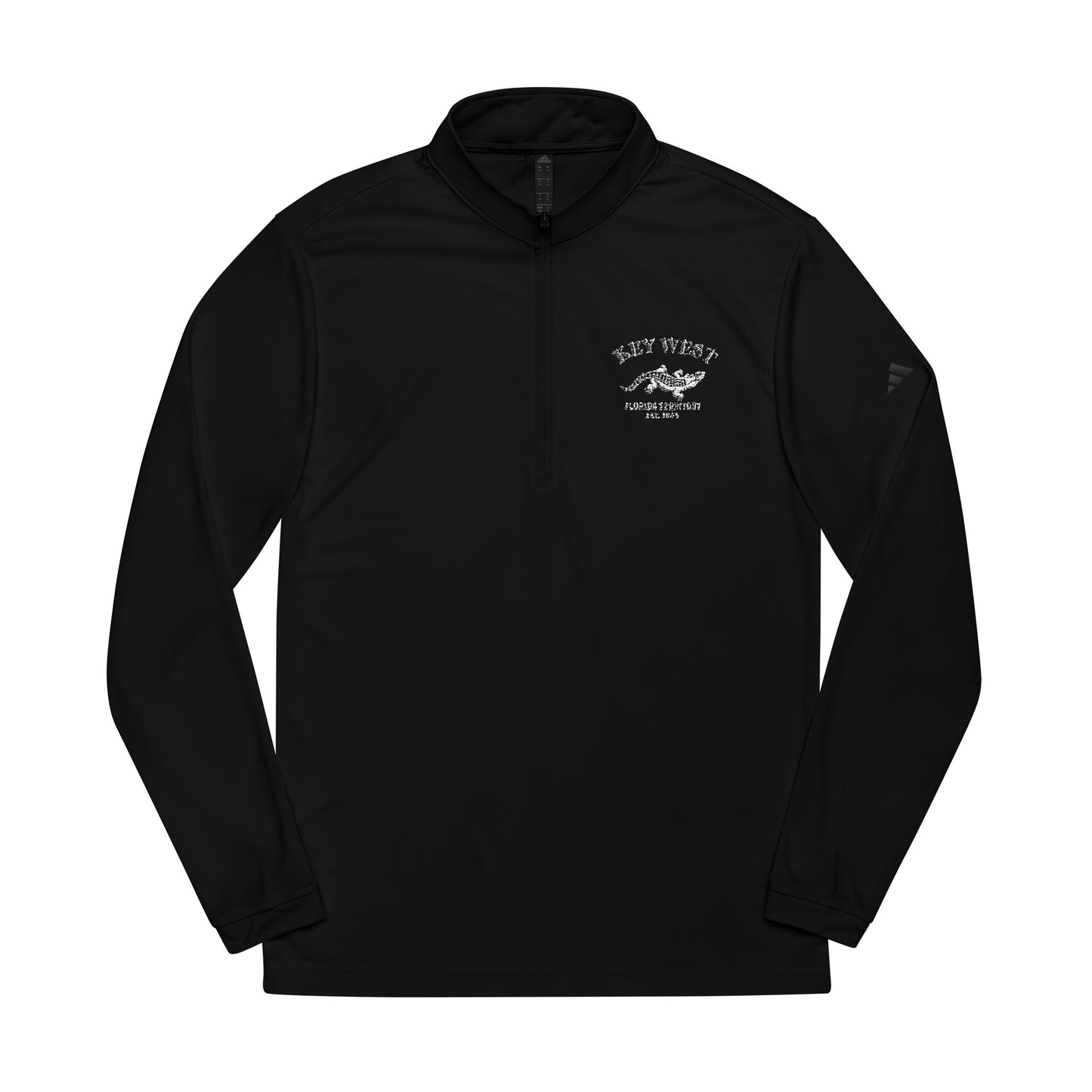 Key West Florida Vintage Retro Quarter-Zip Embroidered Pullover - White Logo