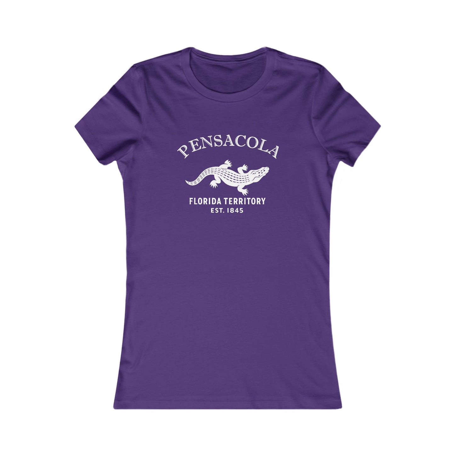 Pensacola Florida Vintage Retro Womens Fitted Ringspun Cotton Tee - White Logo