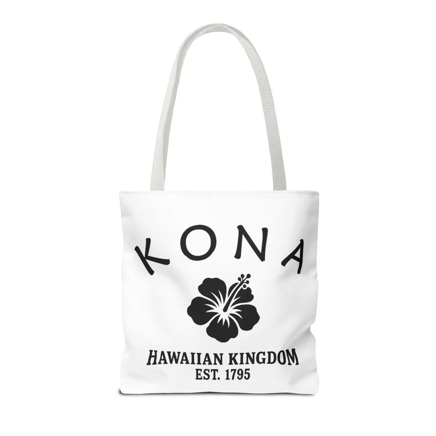 Kona Hawaii Vintage Retro Light Canvas Tote - Black Logo