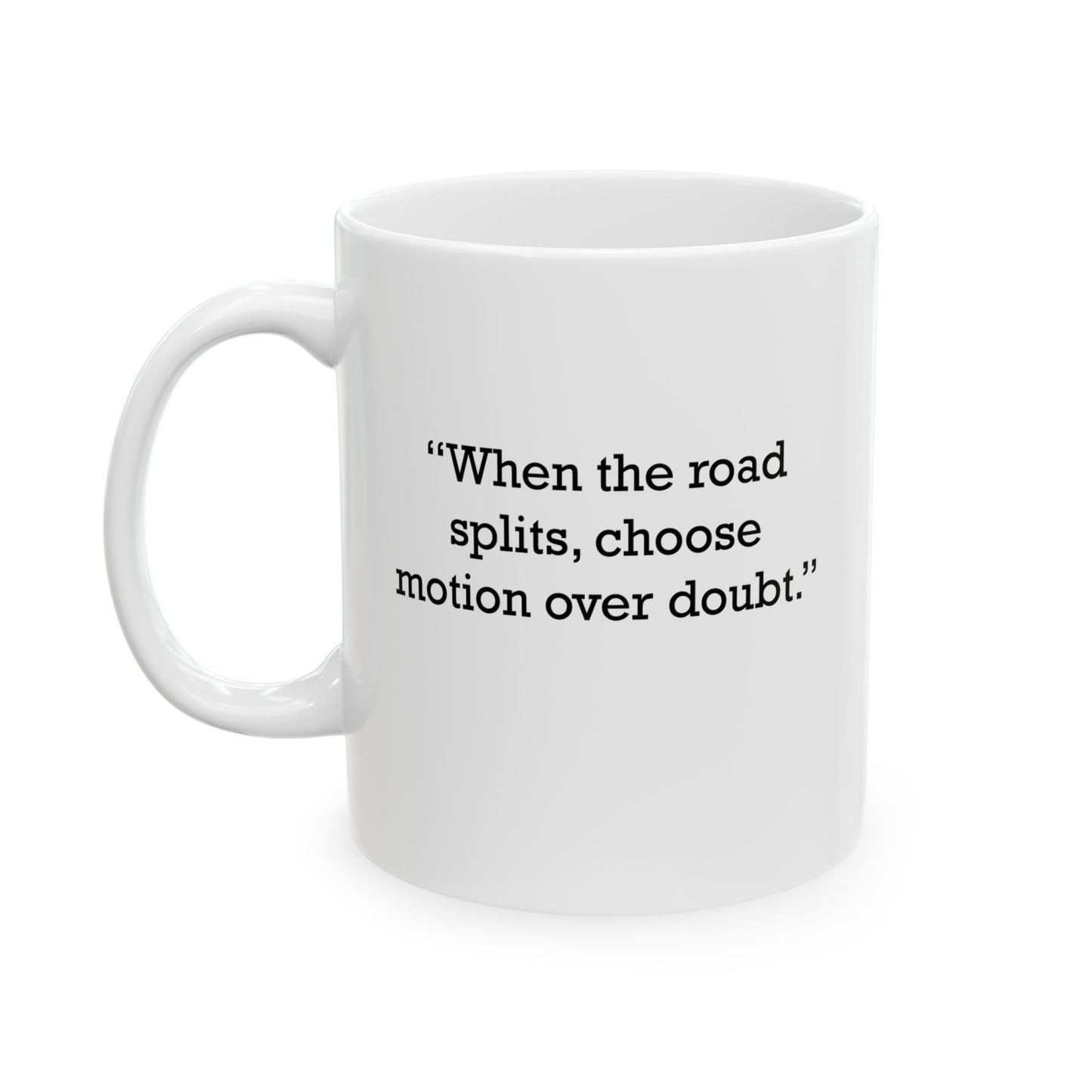 Quote 33 When The Road Vintage Retro Ceramic Mug - Black Logo