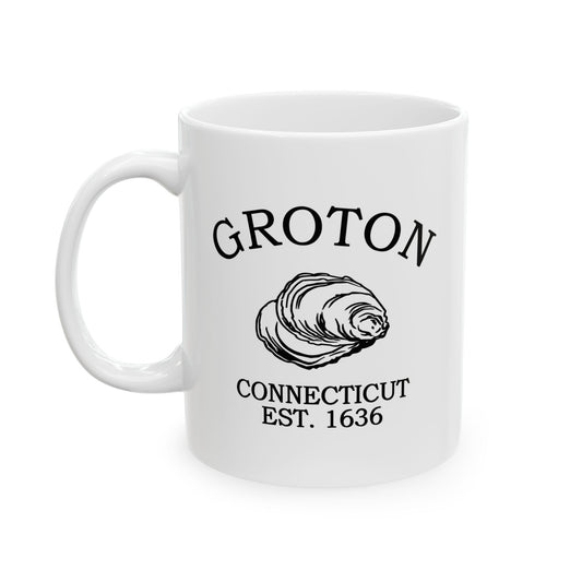 Groton Connecticut Vintage Retro Ceramic Mug - Black Logo