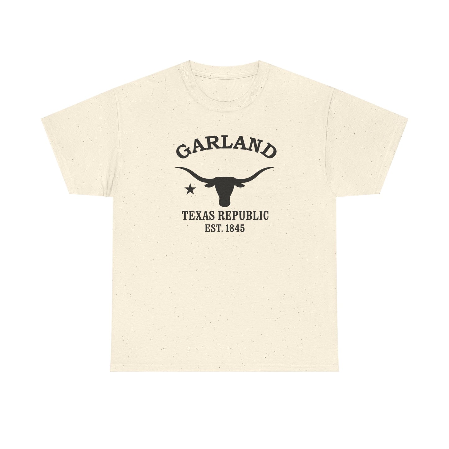 Garland Texas Vintage Retro Unisex Heavy Cotton Tee - Black Logo