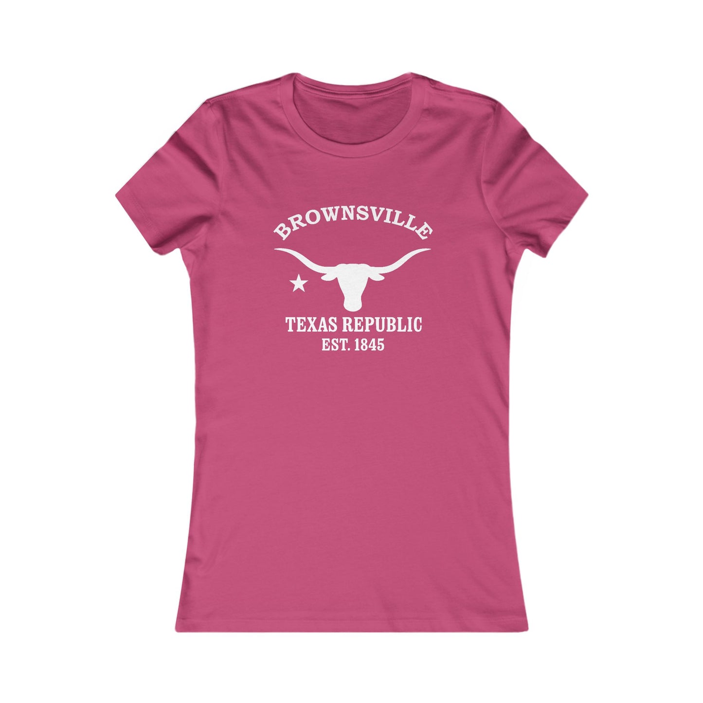 Brownsville Texas Vintage Retro Womens Fitted Ringspun Cotton Tee - White Logo