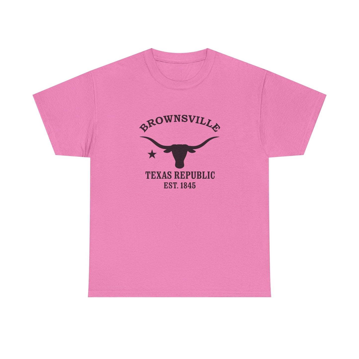 Brownsville Texas Vintage Retro Unisex Heavy Cotton Tee - Black Logo