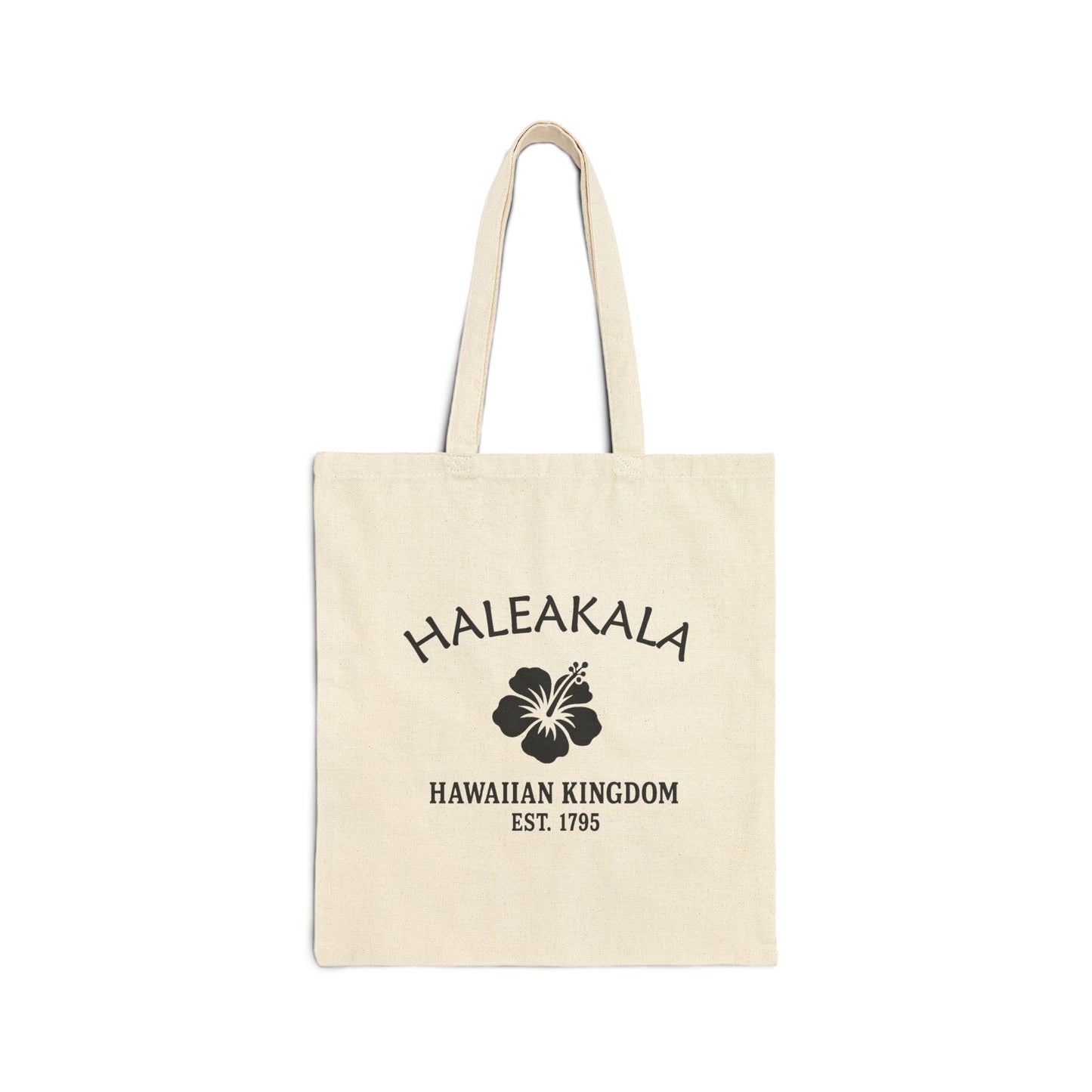 Haleakala Hawaii Vintage Retro Cotton Canvas Tote Bag - Black Logo