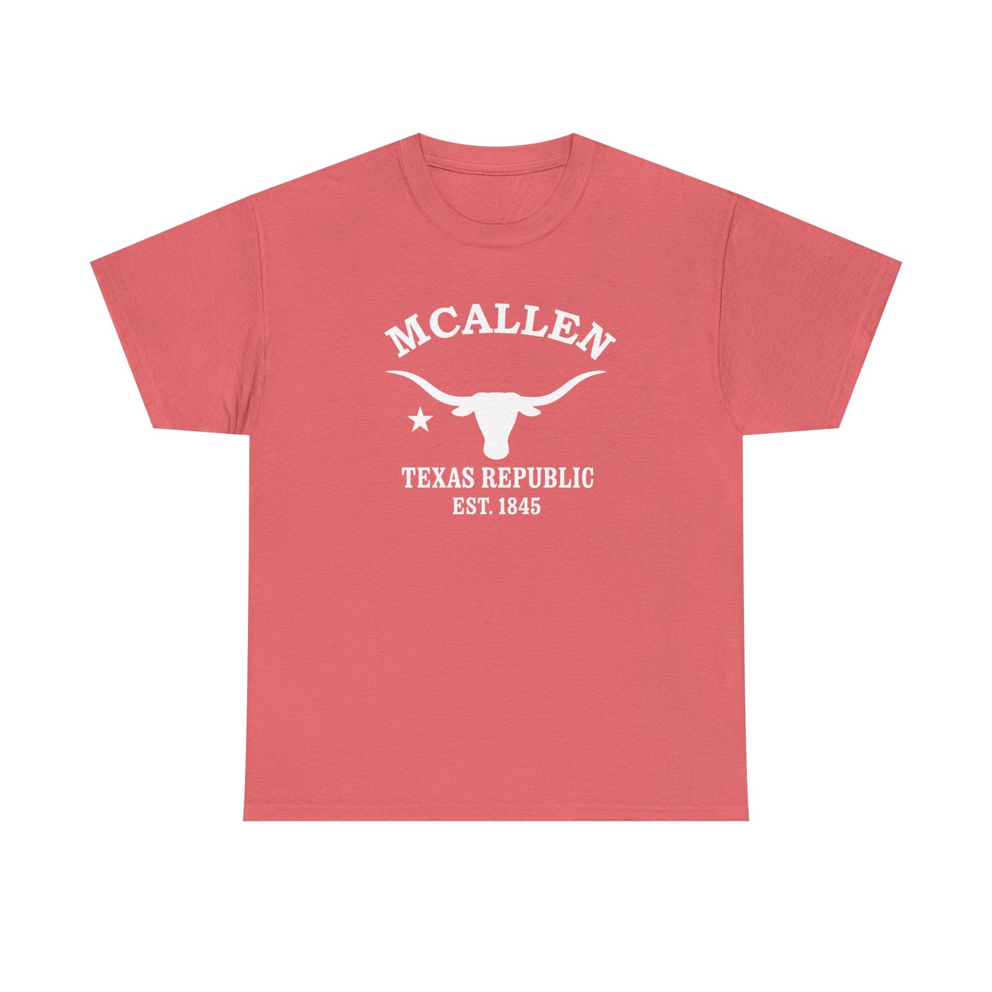 McAllen Texas Vintage Retro Unisex Heavy Cotton Tee - White Logo