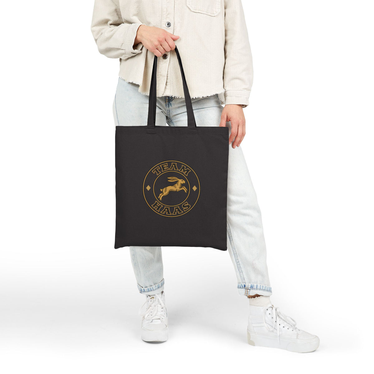 Styled View of the Team Haas Market Tote, Badge Edition