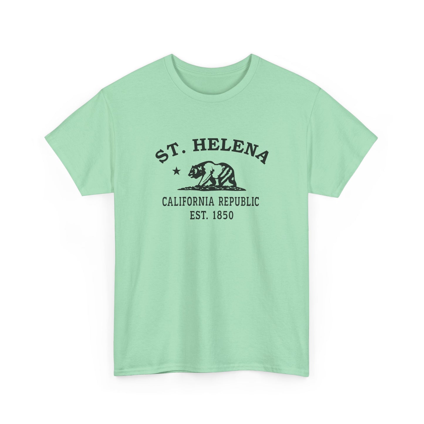 St Helena California Vintage Retro Unisex Heavy Cotton Tee - Black Logo