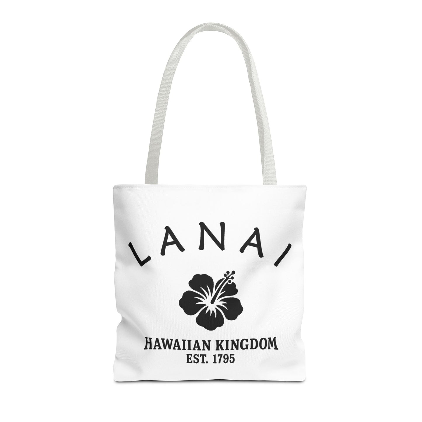 Lanai Hawaii Vintage Retro Light Canvas Tote - Black Logo