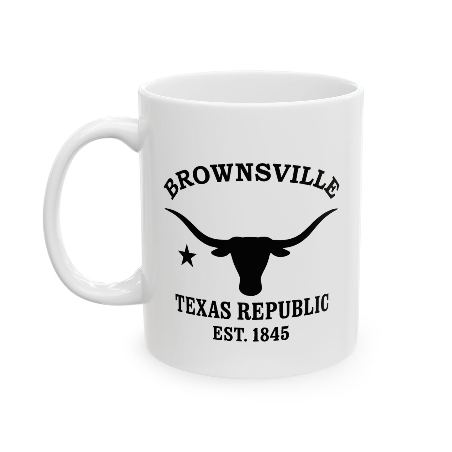 Brownsville Texas Vintage Retro Ceramic Mug - Black Logo