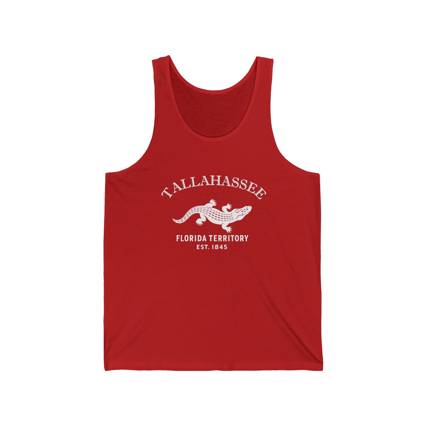 Tallahassee Florida Vintage Retro Unisex Cotton Jersey Tank Top - White Logo