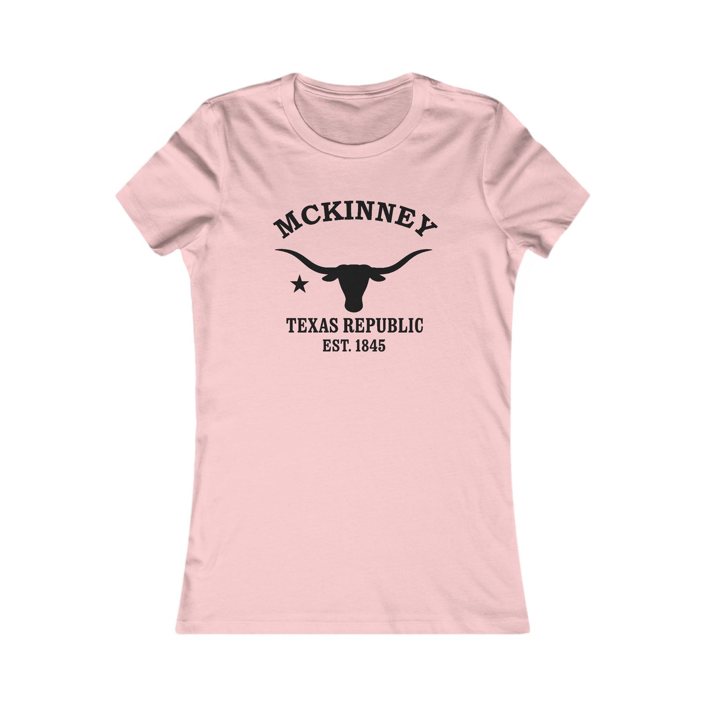 McKinney Texas Vintage Retro Womens Fitted Ringspun Cotton Tee - Black Logo