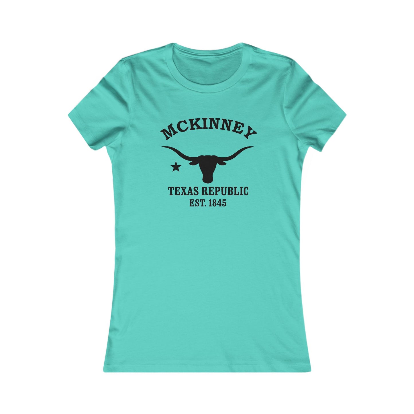 McKinney Texas Vintage Retro Womens Fitted Ringspun Cotton Tee - Black Logo