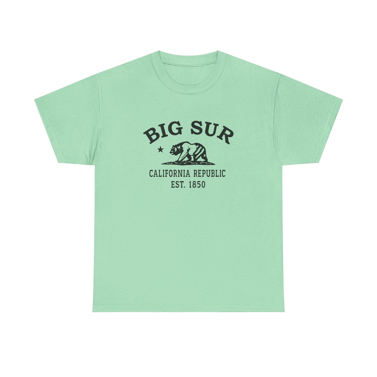Big Sur California Vintage Retro Unisex Heavy Cotton Tee - Black Logo