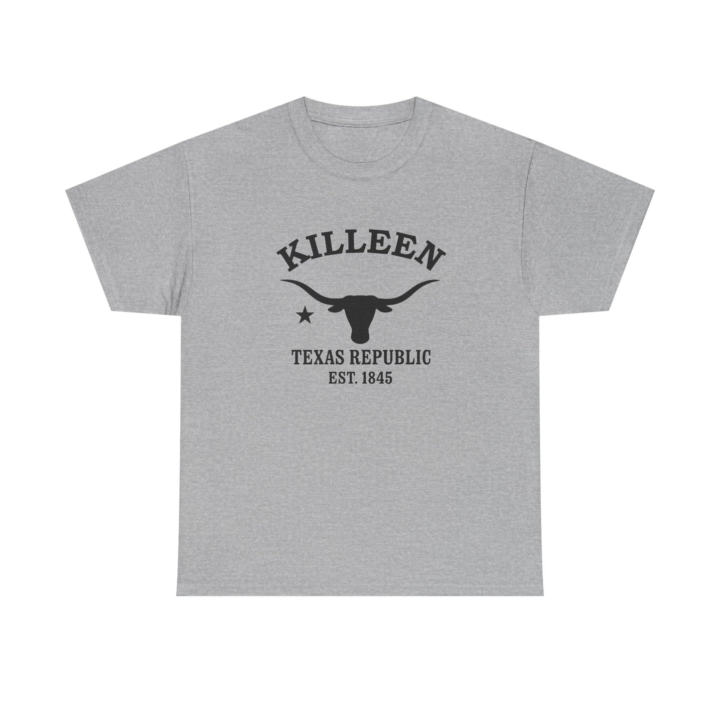 Killeen Texas Vintage Retro Unisex Heavy Cotton Tee - Black Logo
