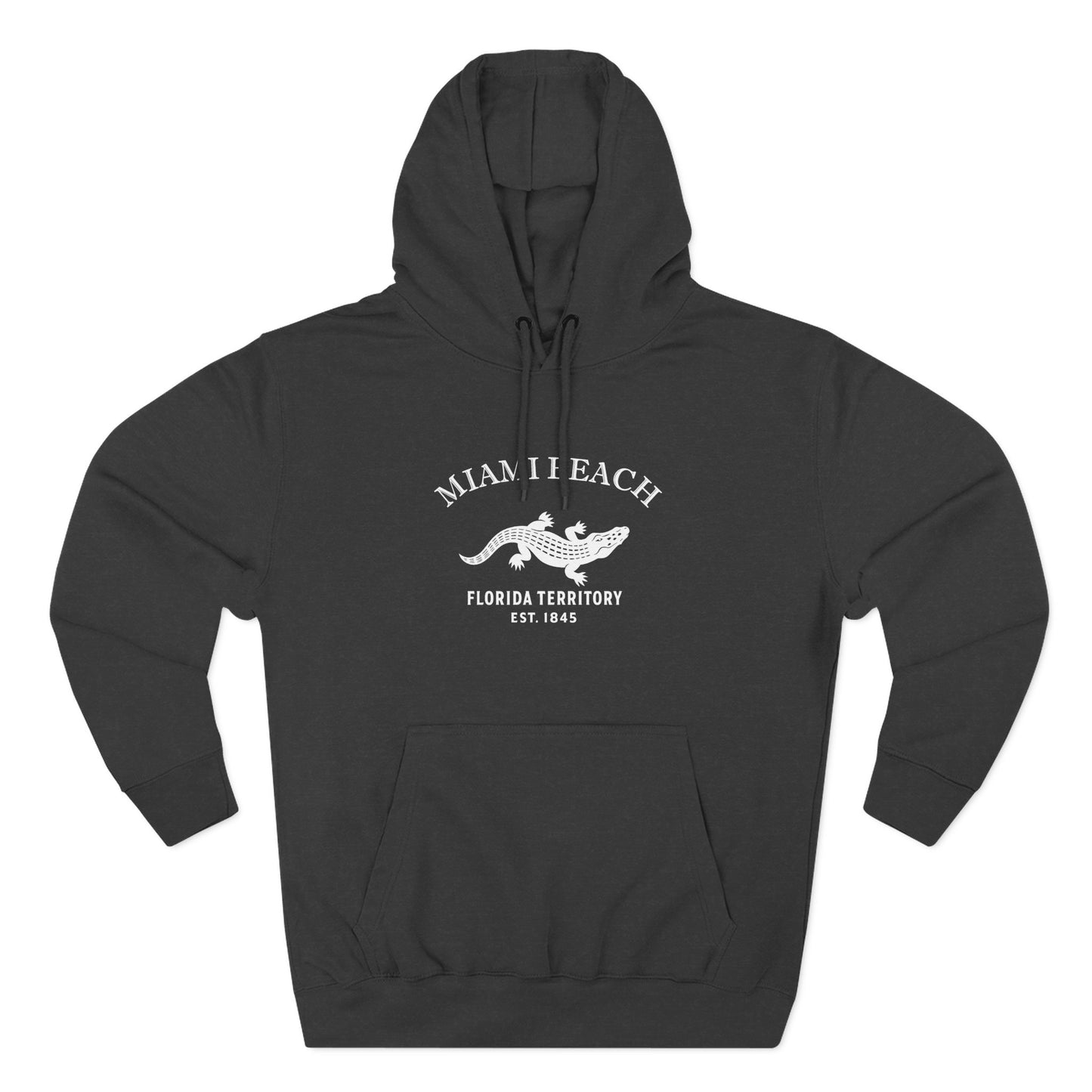 Miami Beach Florida Vintage Retro Unisex Heavy Cotton Hoodie - White Logo