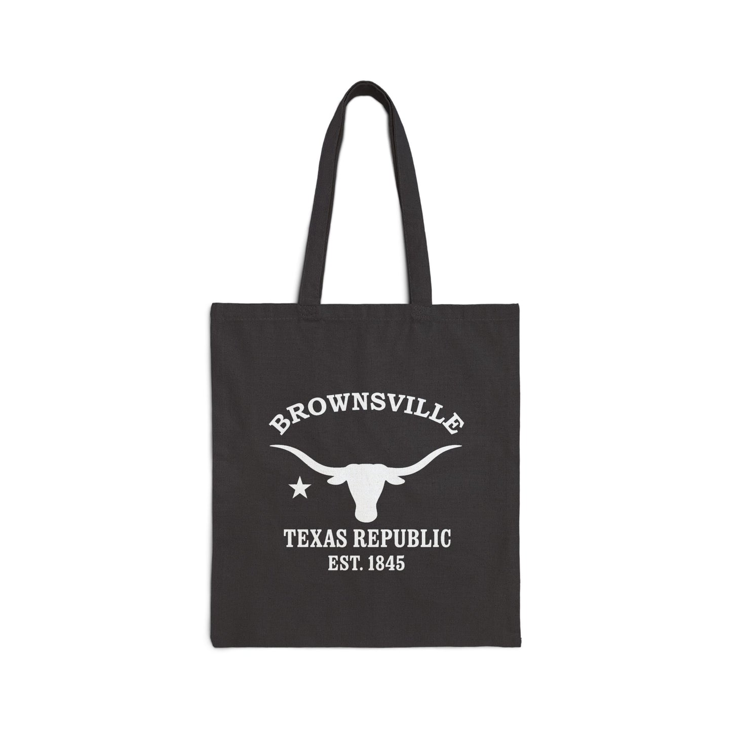 Brownsville Texas Vintage Retro Cotton Canvas Tote Bag - White Logo