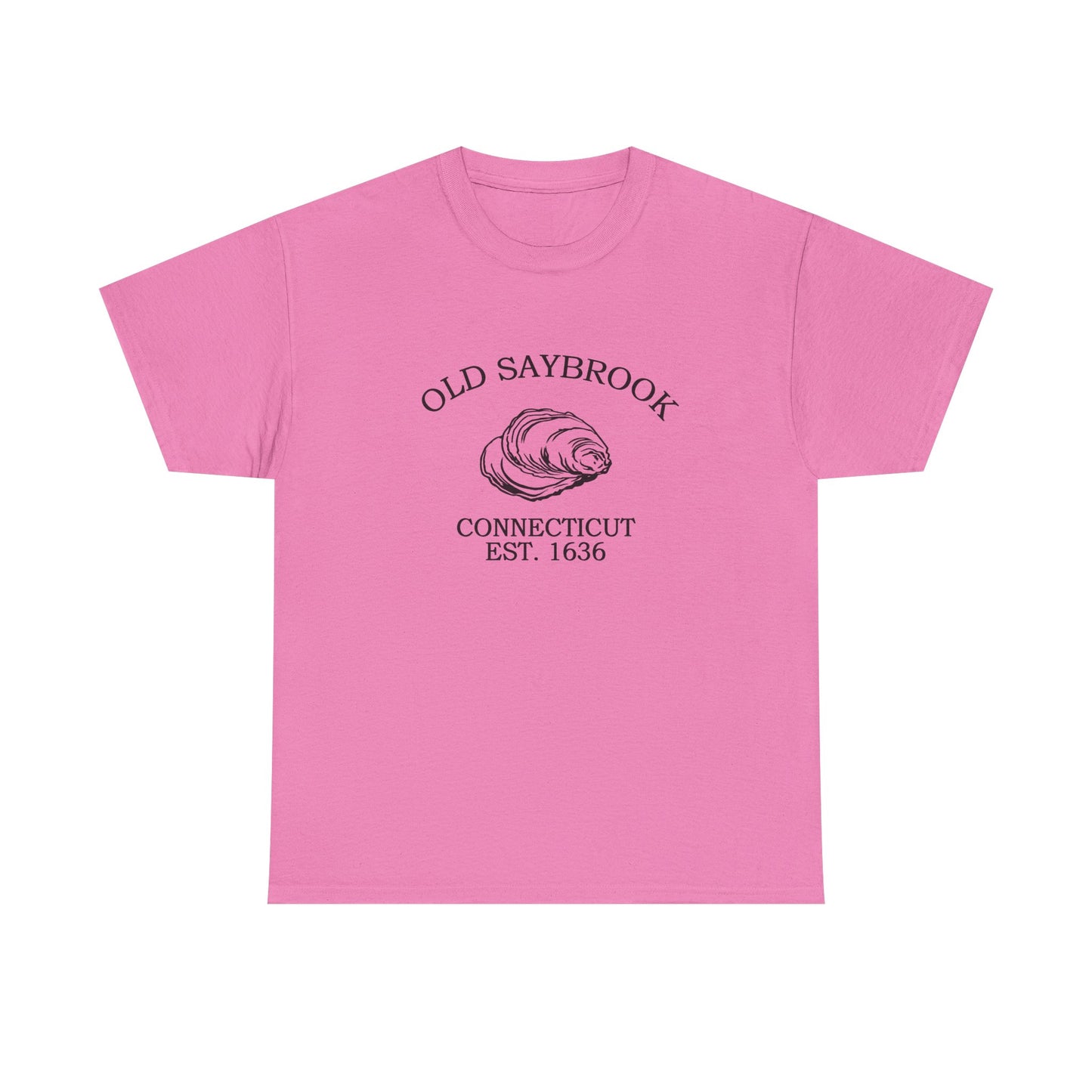 Old Saybrook Connecticut Vintage Retro Unisex Heavy Cotton Tee - Black Logo