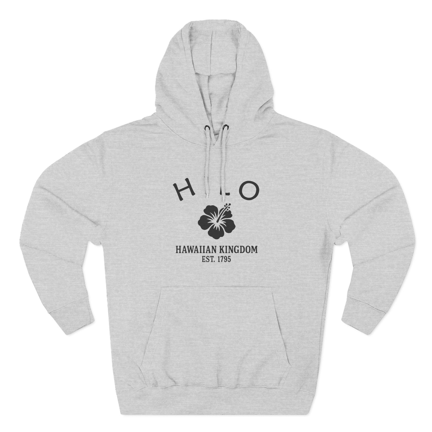 Hilo Hawaii Vintage Retro Unisex Heavy Cotton Hoodie - Black Logo