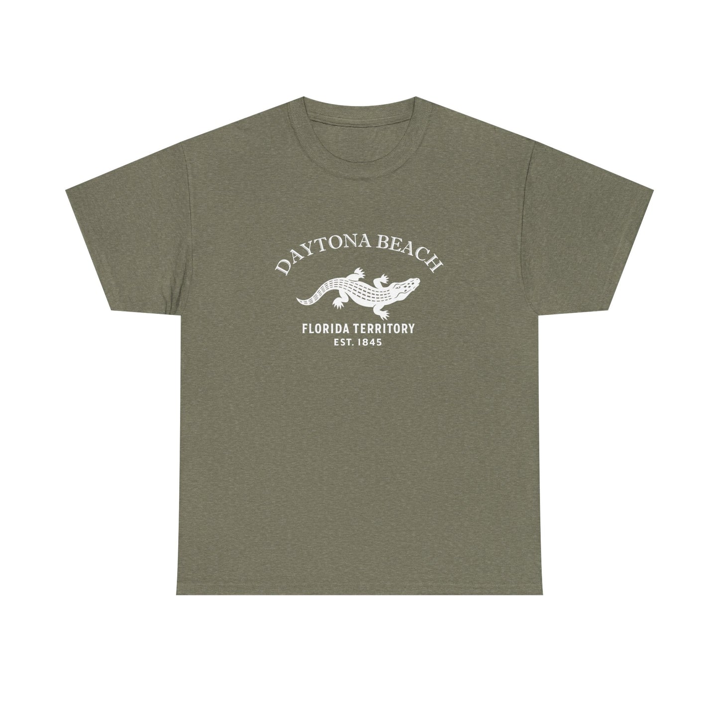 Daytona Beach Florida Vintage Retro Unisex Heavy Cotton Tee - White Logo