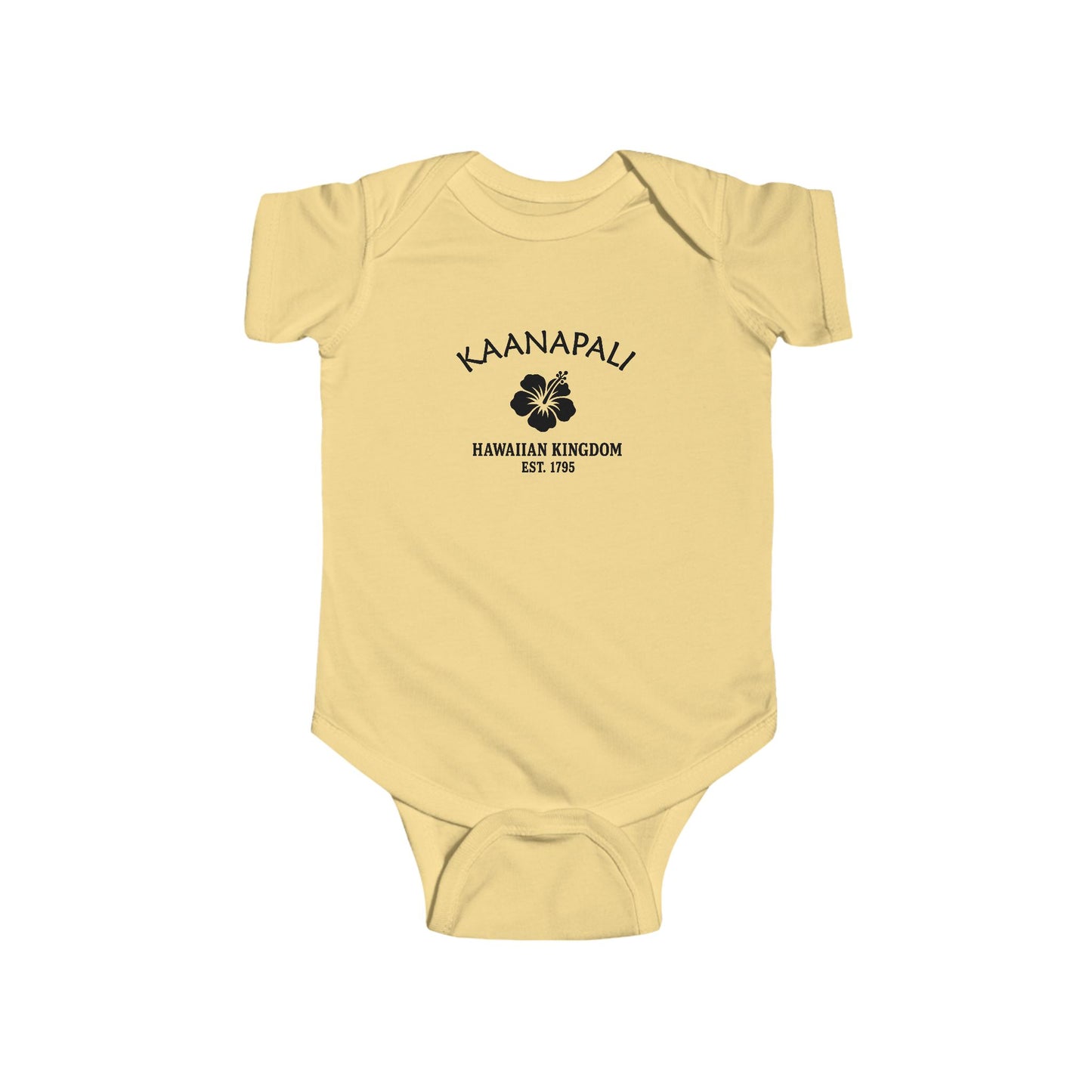 Kaanapali Hawaii Vintage Retro Cotton Jersey Baby Bodysuit - Black Logo