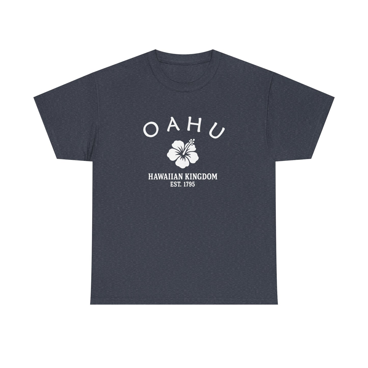 Oahu Hawaii Vintage Retro Unisex Heavy Cotton Tee - White Logo