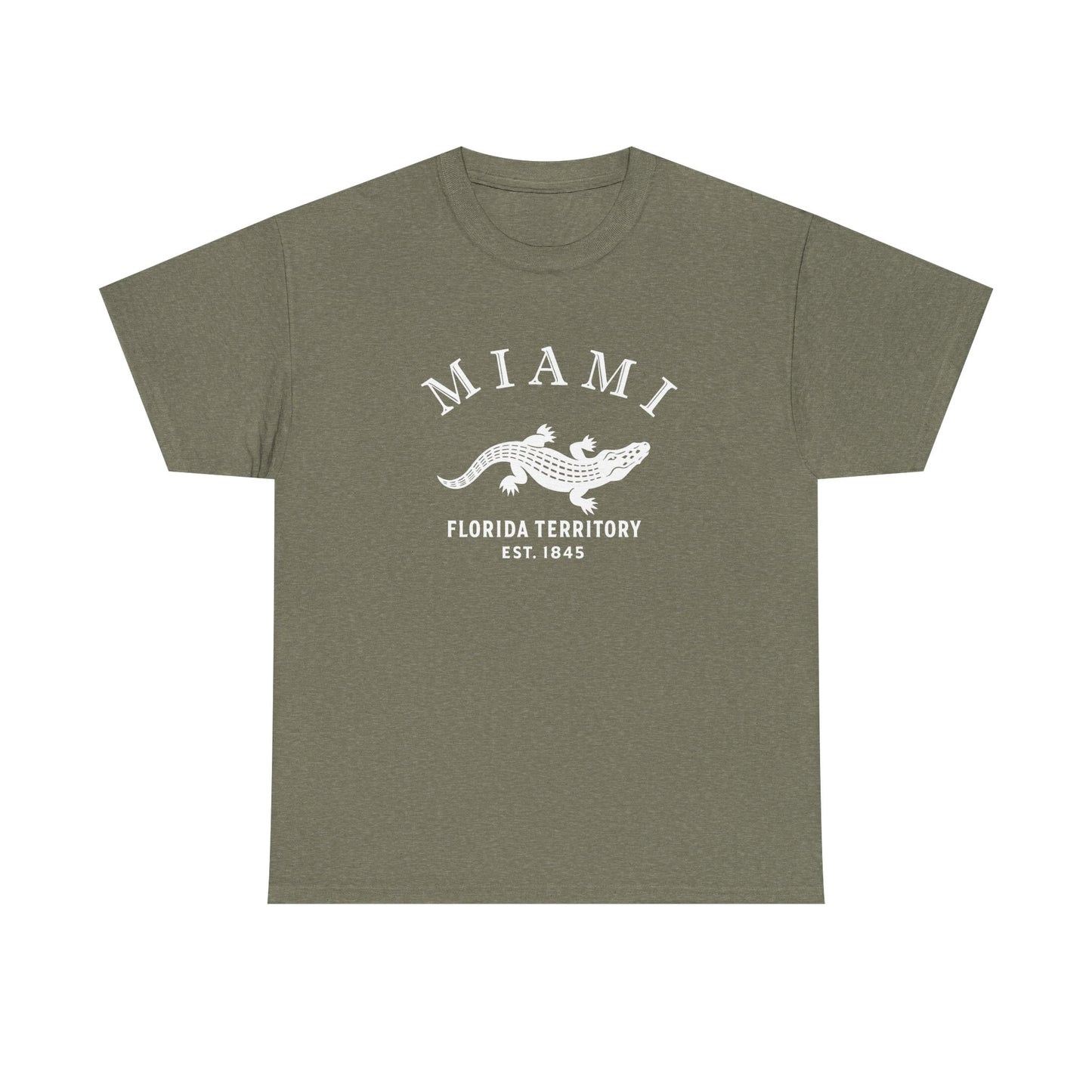 Miami Florida Vintage Retro Unisex Heavy Cotton Tee - White Logo