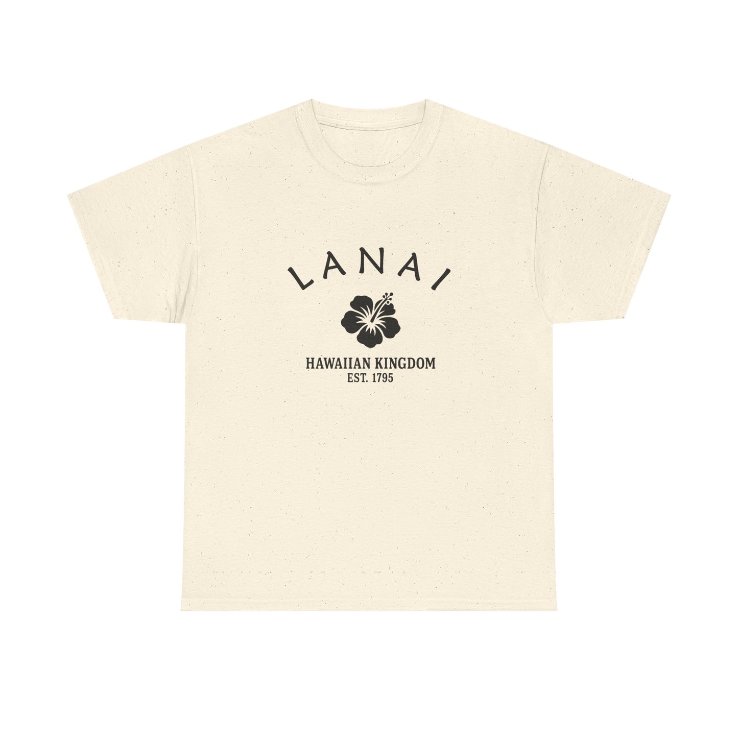 Lanai Hawaii Vintage Retro Unisex Heavy Cotton Tee - Black Logo