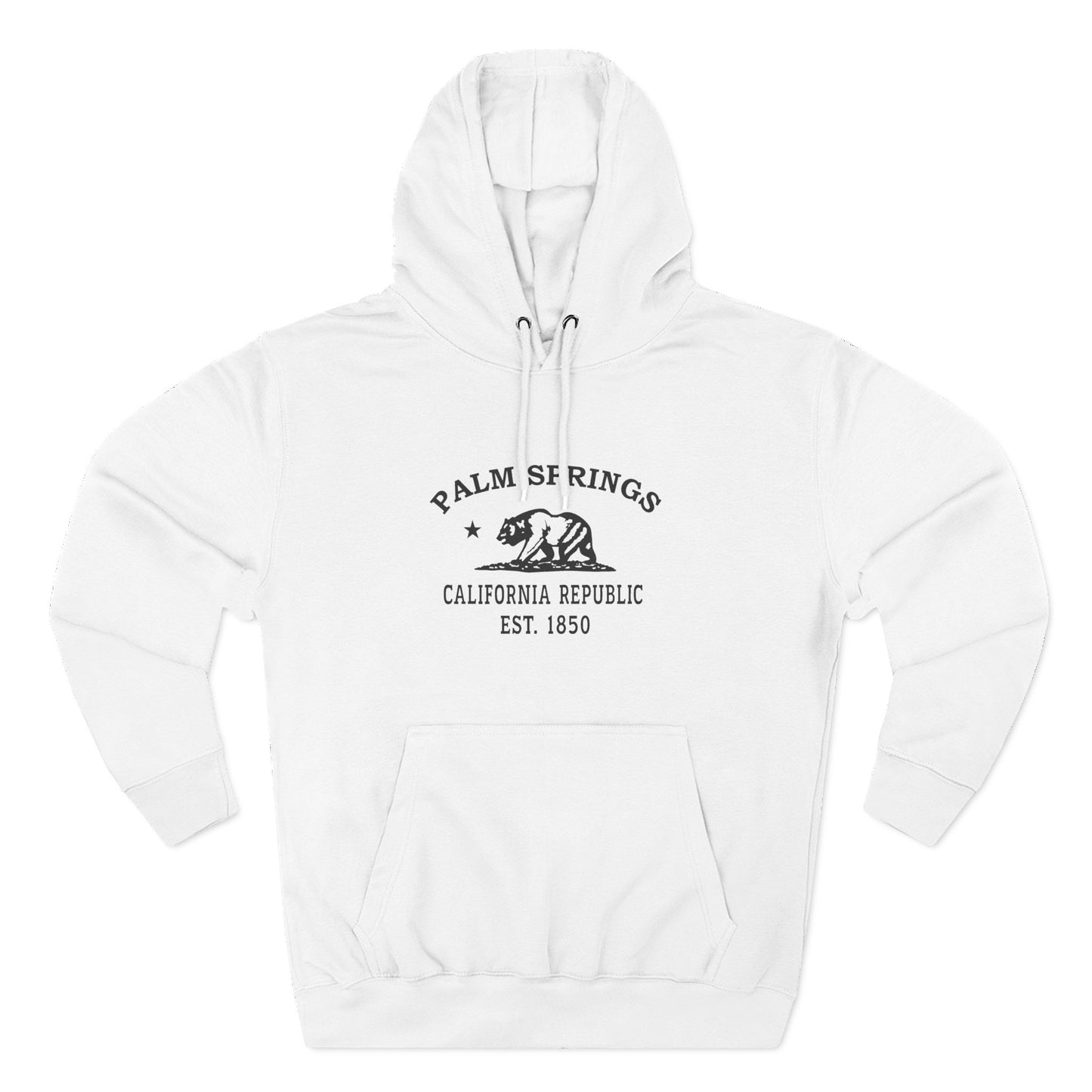 Palm Springs California Vintage Retro Unisex Heavy Cotton Hoodie - Black Logo