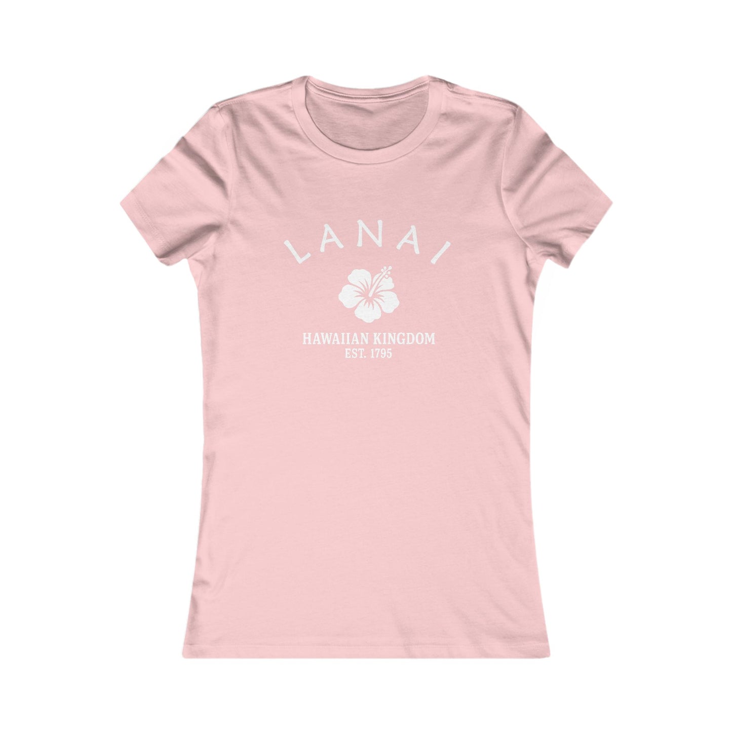 Lanai Hawaii Vintage Retro Womens Fitted Ringspun Cotton Tee - White Logo