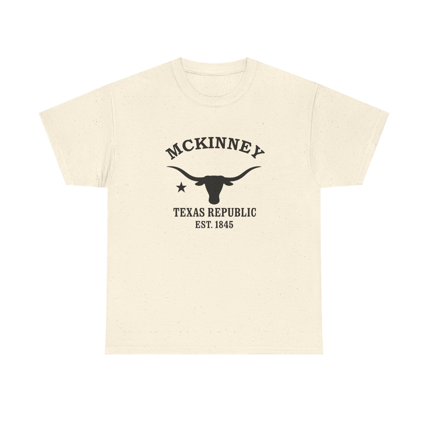 McKinney Texas Vintage Retro Unisex Heavy Cotton Tee - Black Logo