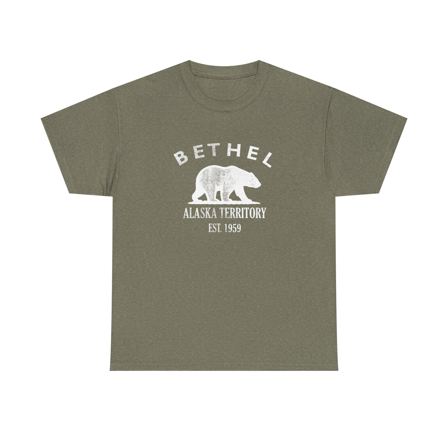 Bethel Alaska Vintage Retro Unisex Heavy Cotton Tee - White Logo