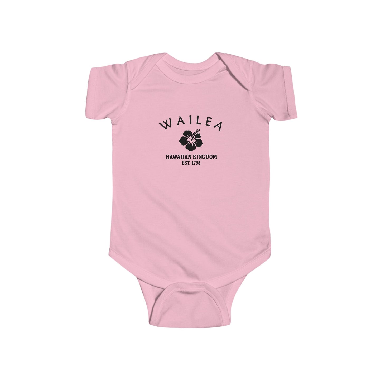 Wailea Hawaii Cotton Jersey Baby Bodysuit - Black Logo