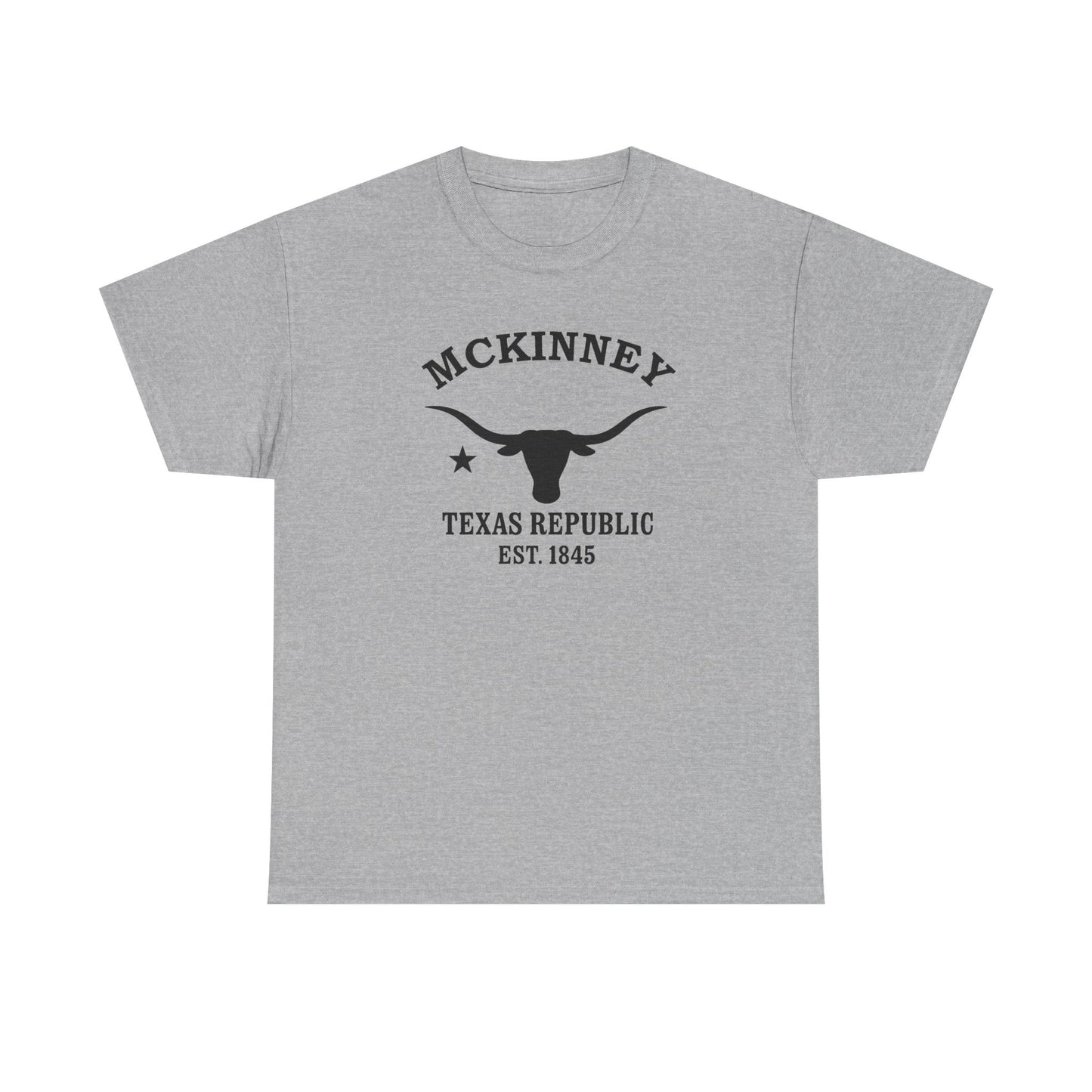 McKinney Texas Vintage Retro Unisex Heavy Cotton Tee - Black Logo