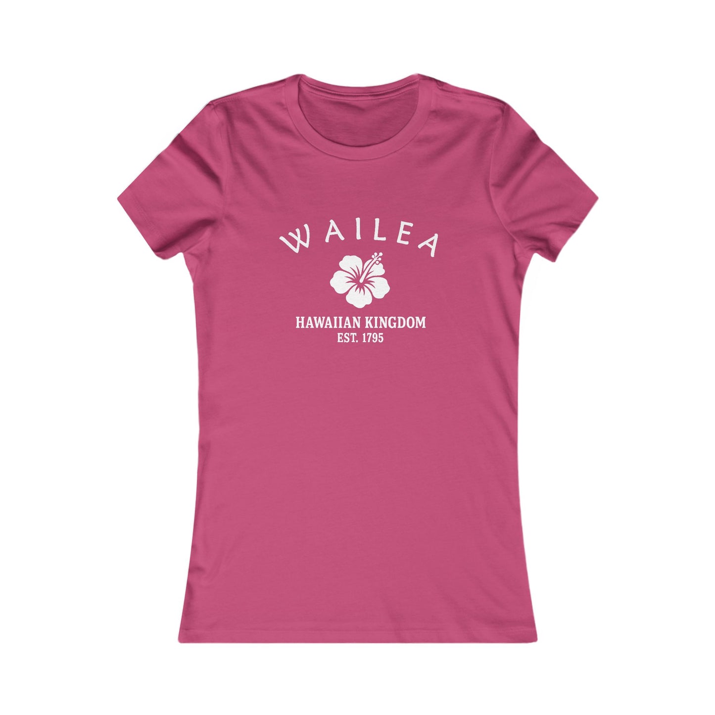 Wailea Hawaii Vintage Retro Womens Fitted Ringspun Cotton Tee - White Logo