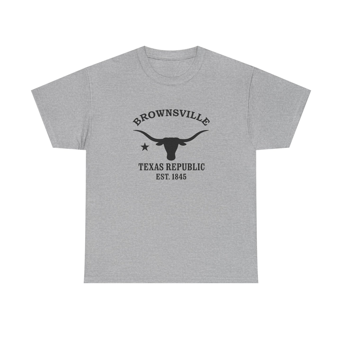 Brownsville Texas Vintage Retro Unisex Heavy Cotton Tee - Black Logo