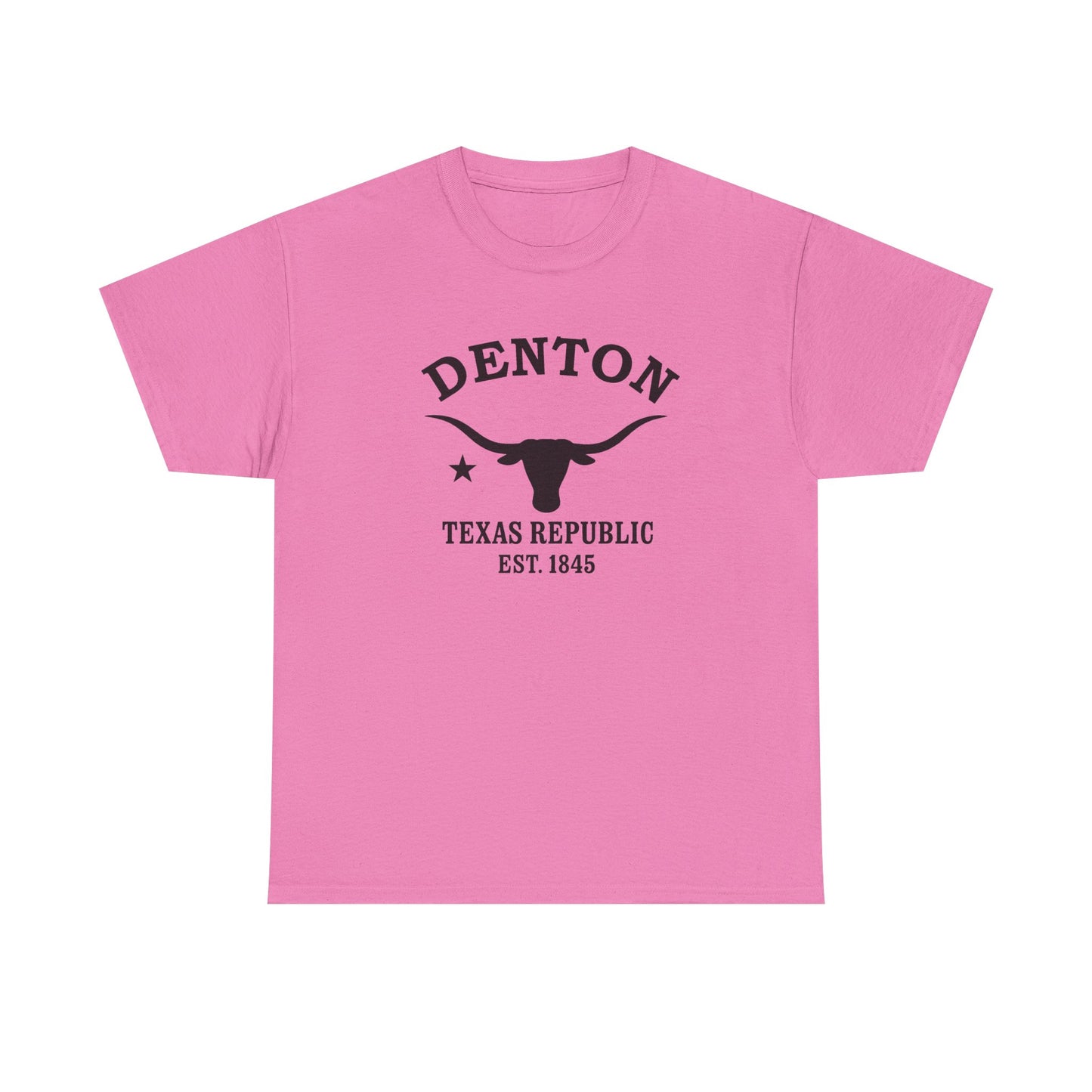 Denton Texas Vintage Retro Unisex Heavy Cotton Tee - Black Logo