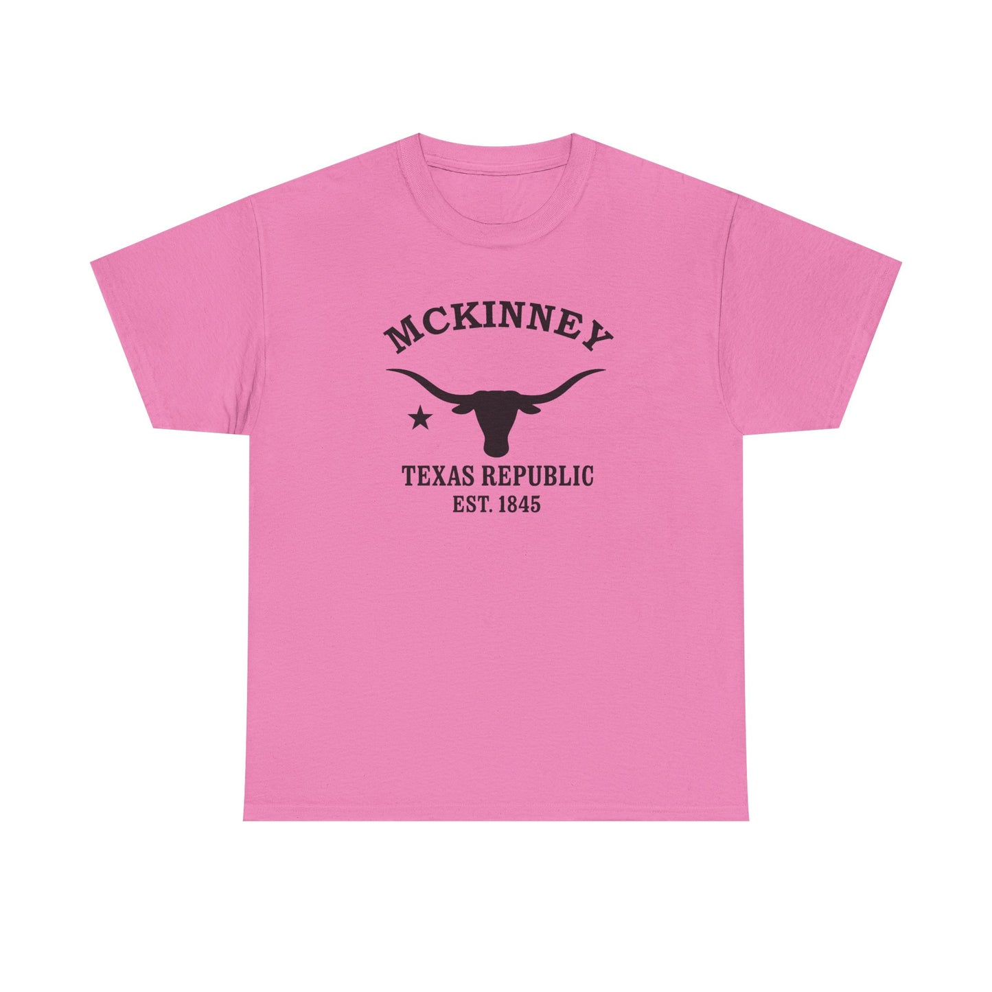 McKinney Texas Vintage Retro Unisex Heavy Cotton Tee - Black Logo