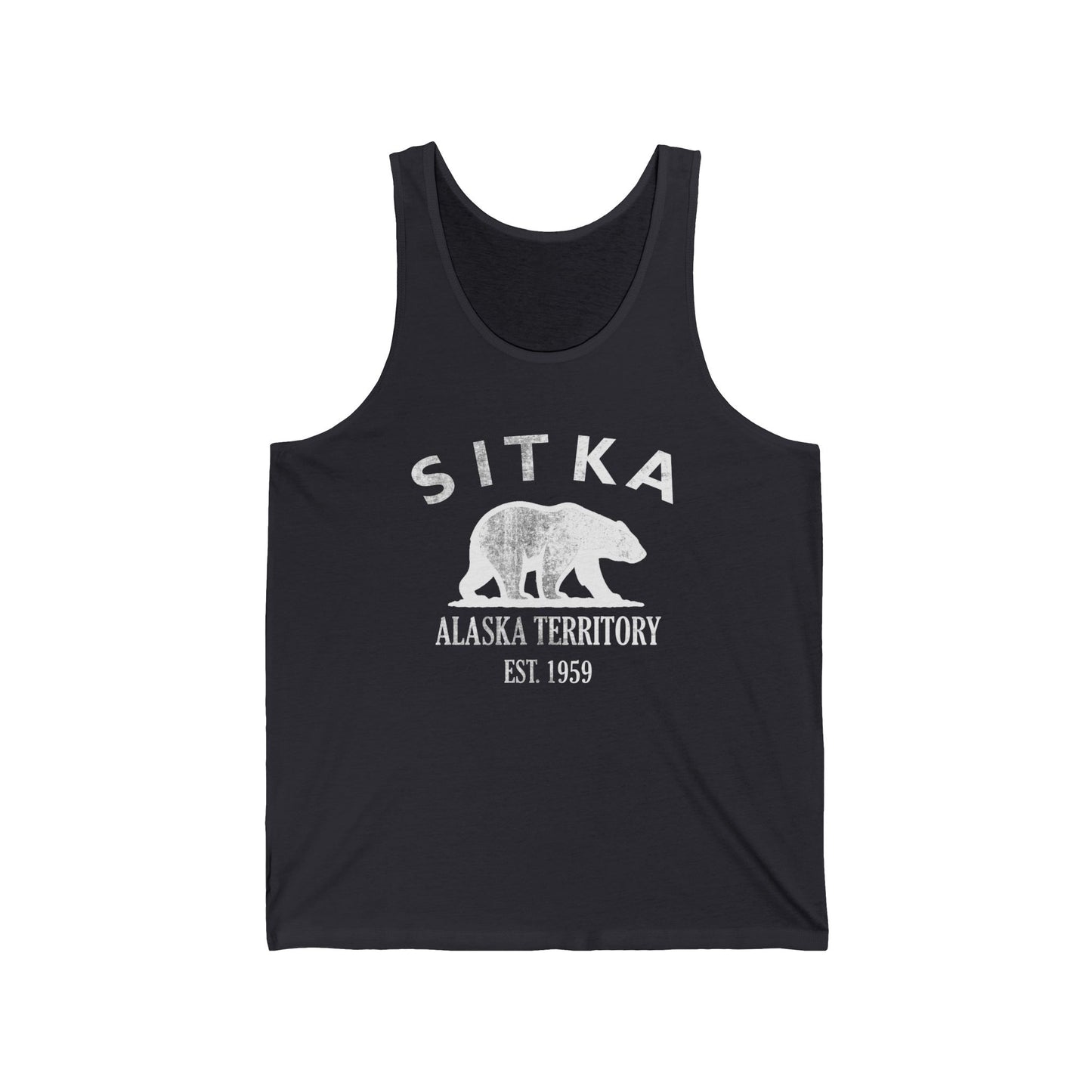 Sitka Alaska Unisex Cotton Jersey Tank Top - White Logo