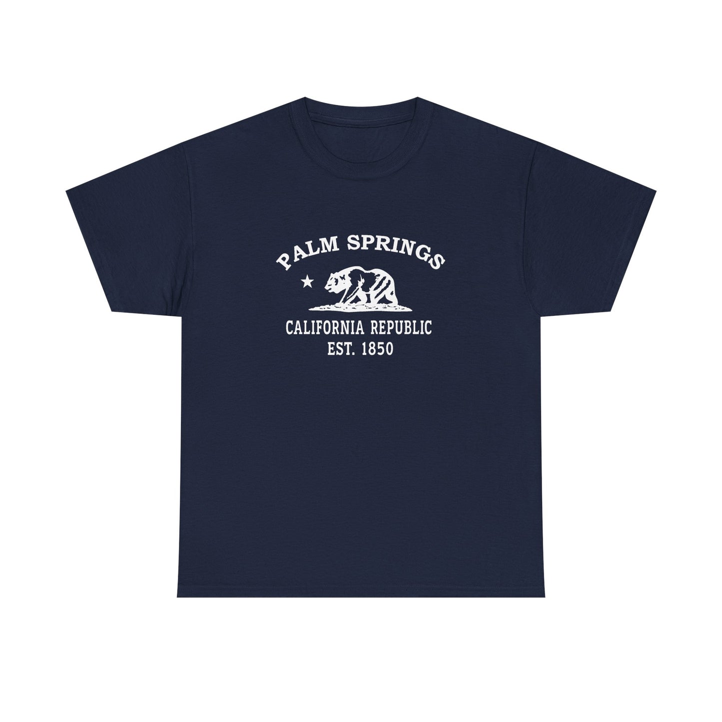 Palm Springs California Vintage Retro Unisex Heavy Cotton Tee - White Logo