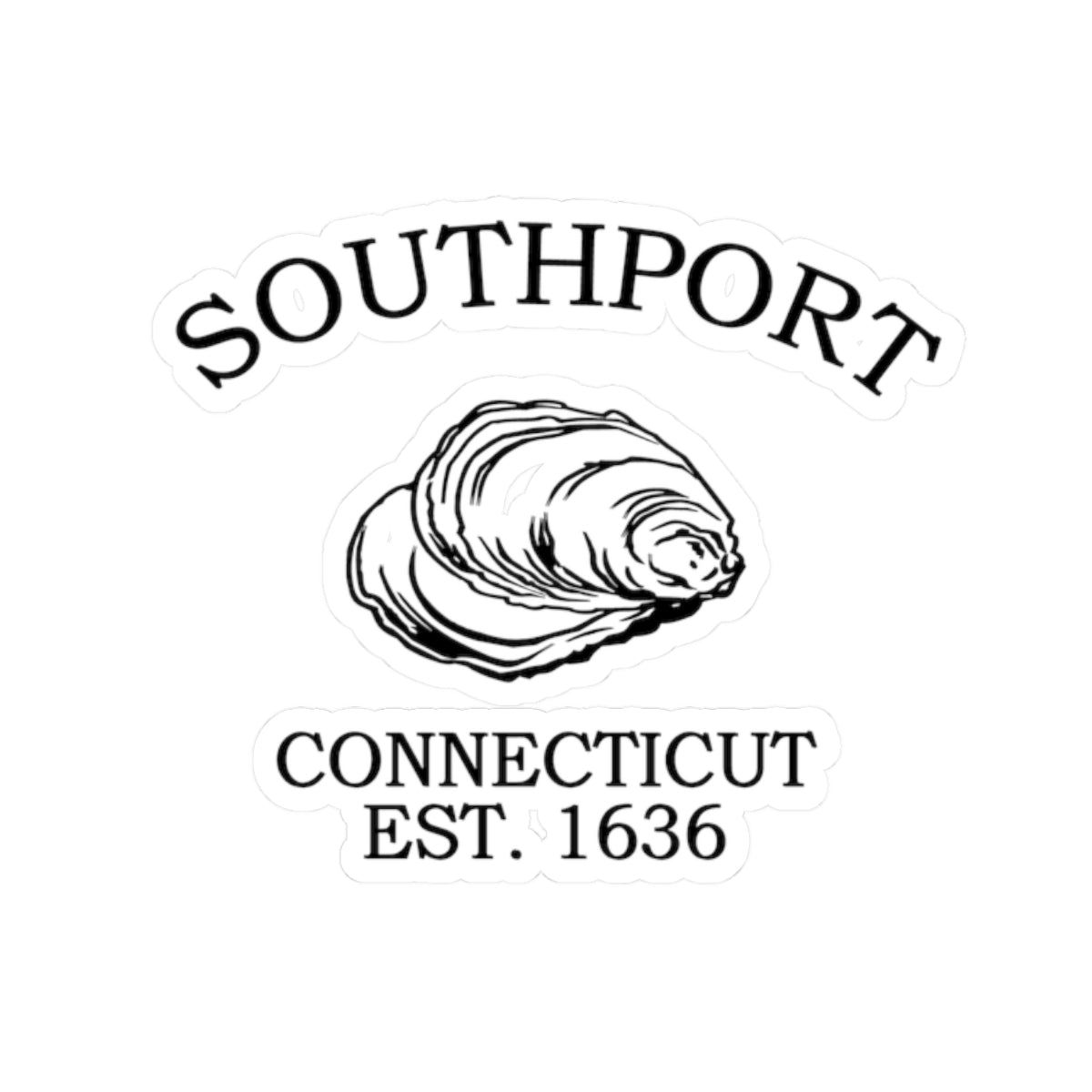 Southport Connecticut Vintage Retro Vinyl Sticker - Black Logo